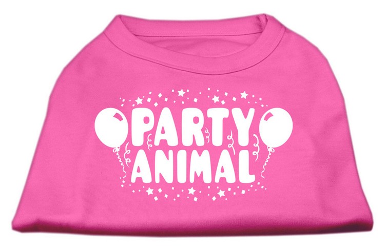 Party Animal Screen Print Shirt Bright Pink Lg